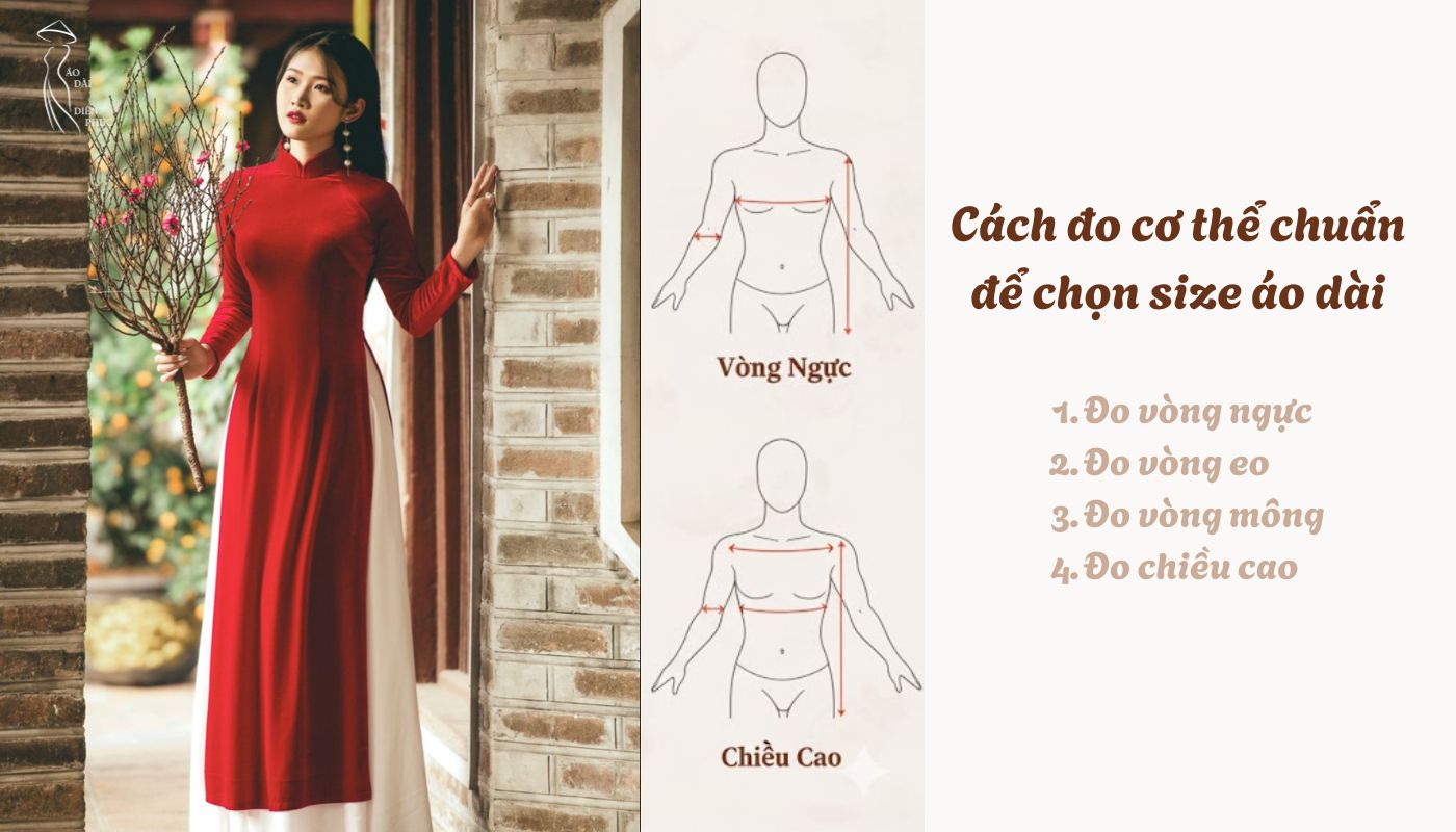 Cách đo cơ thể chuẩn để chọn size áo dài