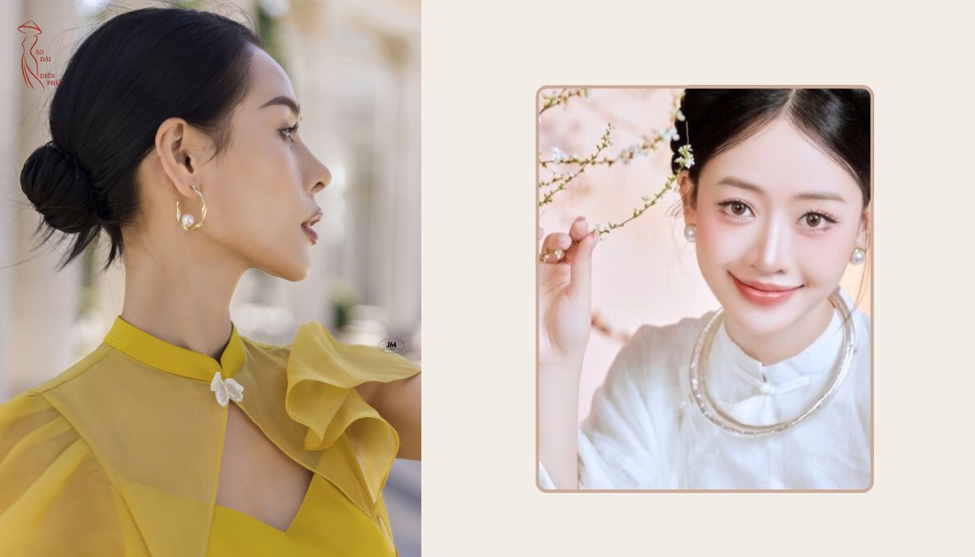 Cách Phối Bông Tai Với Áo Dài Theo Dáng Mặt