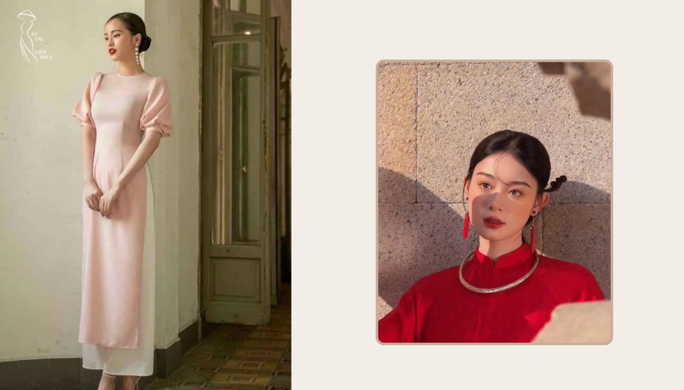 Sự kết hợp hài hòa giữa bông tai và áo dài