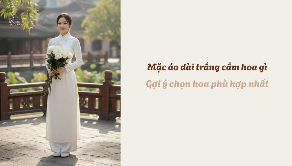 Mặc áo dài trắng cầm hoa gì - Gợi ý chọn hoa phù hợp nhất