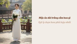 Mặc áo dài trắng cầm hoa gì - Gợi ý chọn hoa phù hợp nhất
